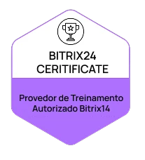 Certificado Bitrix24 indicando que a empresa é provedora de treinamento autorizado Bitrix. Certificação para profissionais e empresas que desejam se destacar.